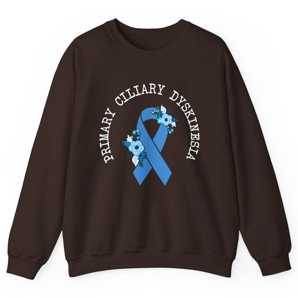 Primary Ciliary Dyskinesia Blue Ribbon Respiratory Diseases Unisex Crewneck Sweatshirt