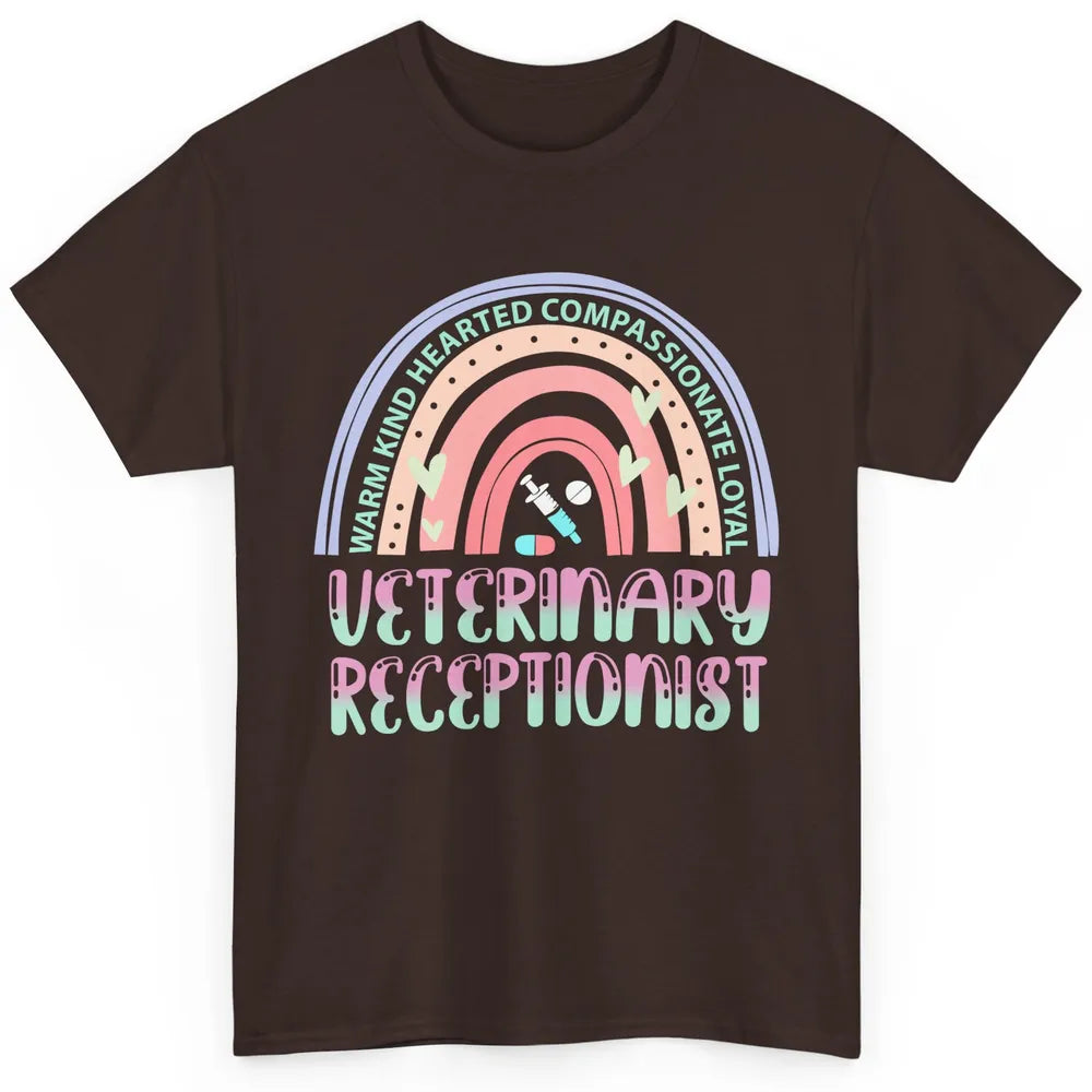 Pink Rainbow Veterinarian Receptionist Dog Recue Dog Mom Classic Unisex T-Shirt