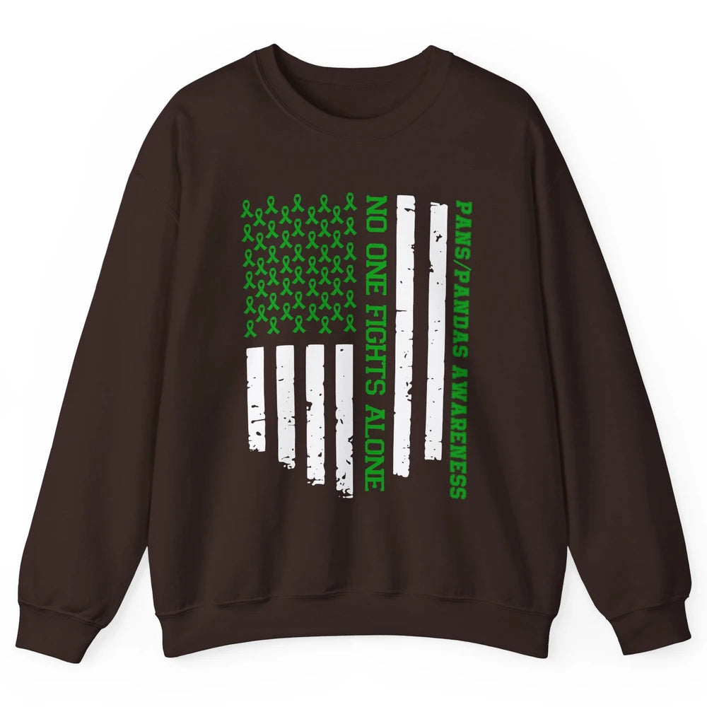 PANS/PANDAS Awareness Retro US Flag No One Fight Alone Unisex Crewneck Sweatshirt