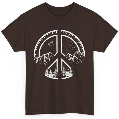Peace Love Hiking Mountain Hikers Exploring Nature Camping Classic Unisex T-Shirt