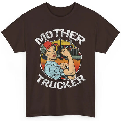 Retro Mother Trucker Truck Driver Mom Life Mothers Day Women Classic Unisex T-Shirt