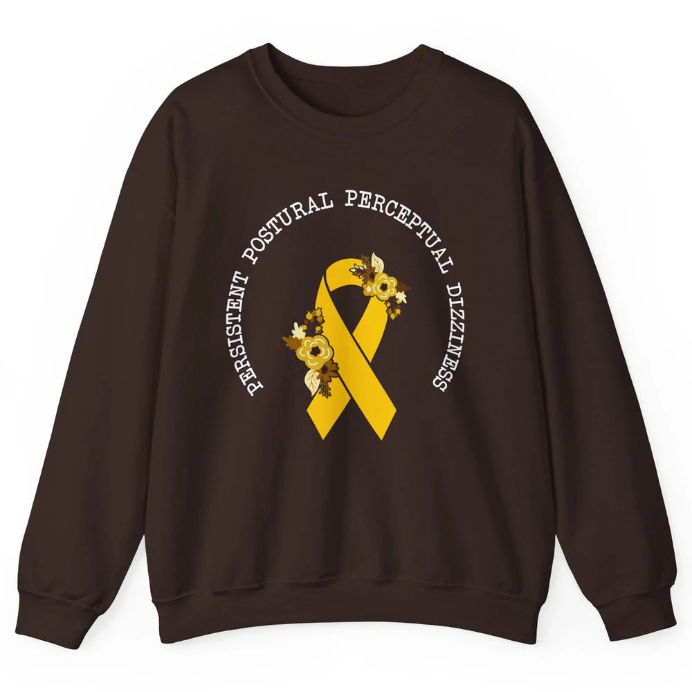 Persistent Postural-perceptual Dizziness PPPD Yellow Ribbon Unisex Crewneck Sweatshirt