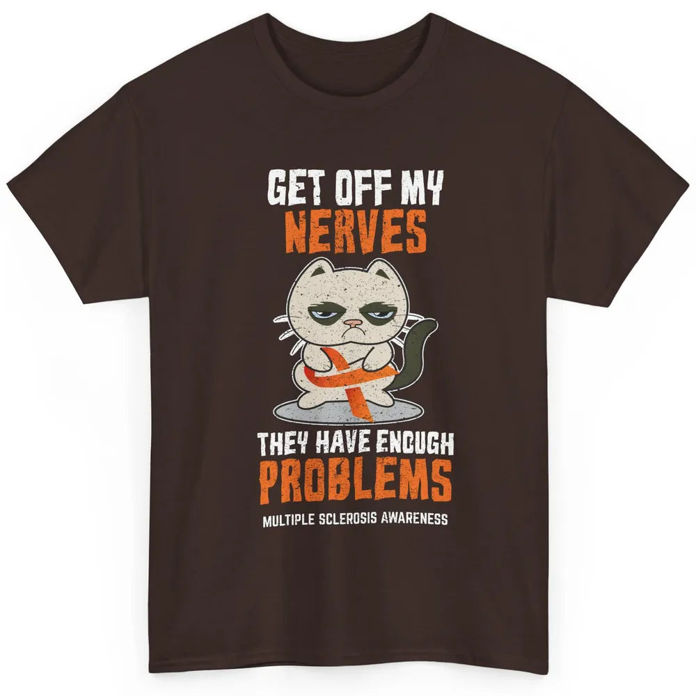 Multiple Sclerosis Awareness Ms Cancer Cat Orange Ribbon Classic Unisex T-Shirt