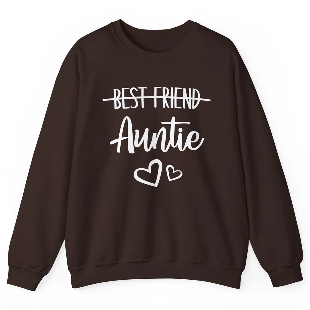 Promoted From Bestie To Auntie Pregnancy Reveal Bestfriend Unisex Crewneck Sweatshirt
