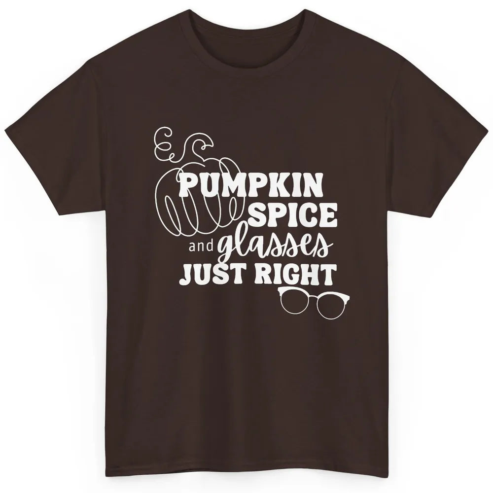 Optometrist Pumpkin Spice Glasses Just Right Optician Fall Classic Unisex T-Shirt
