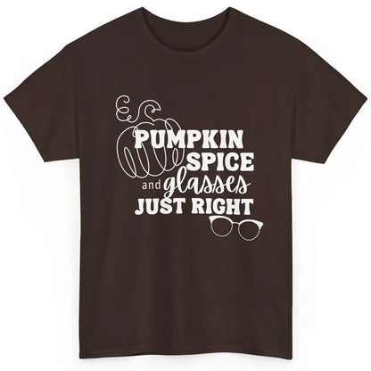 Optometrist Pumpkin Spice Glasses Just Right Optician Fall Classic Unisex T-Shirt