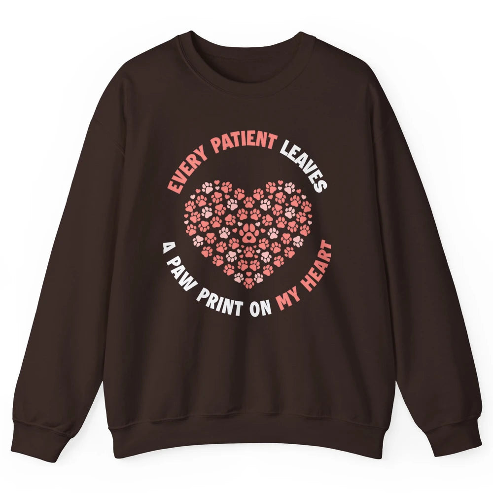 Patient Leaves Paw Heart Veterinarian Love Vet Tech Animal Unisex Crewneck Sweatshirt