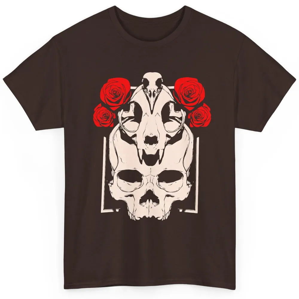 Mystical Skulls Gothic Witch Floral Grunge Magic Occult Edgy Classic Unisex T-Shirt