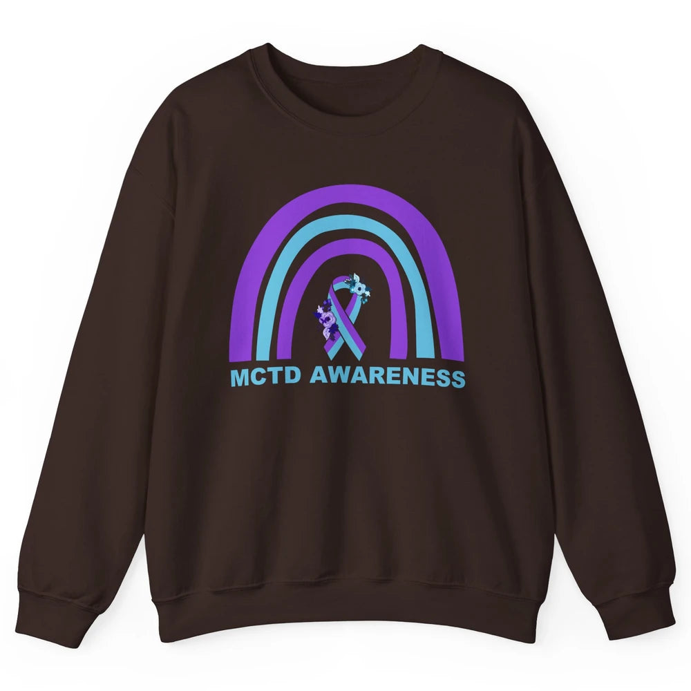 Mixed Connective Tissue Disease Awareness MCTD Floral Ribbon Unisex Crewneck Sweatshirt