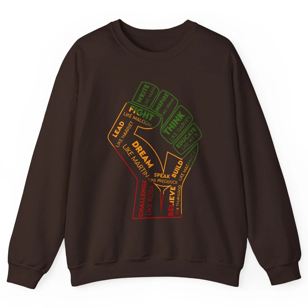 Be Like Famous Black People Black History Juneteenth 1865 Unisex Crewneck Sweatshirt
