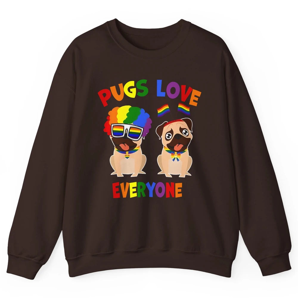 Pride Parade Pugs Love Everyone LGBT Pugs Gay Pride LGBT Unisex Crewneck Sweatshirt