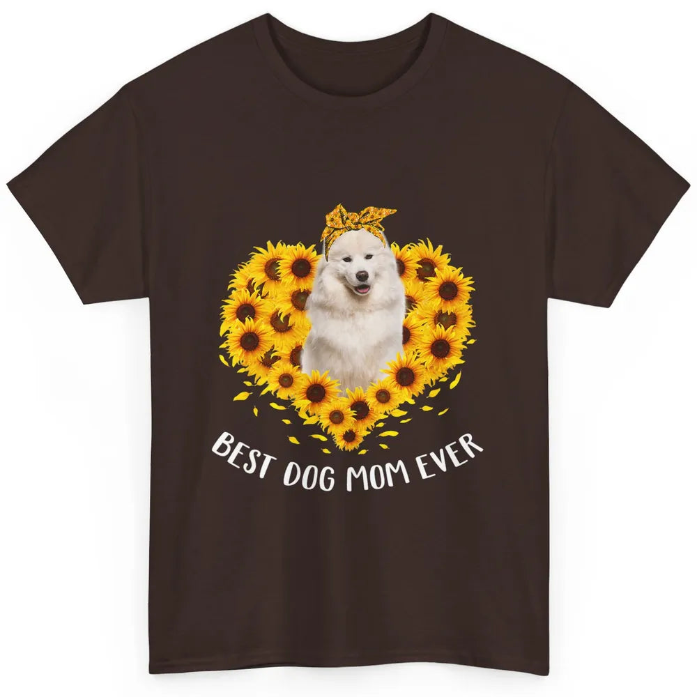 Retro Best Samoyed Dog Mom Ever Mother Puppy Sunflower Heart Classic Unisex T-Shirt