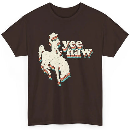 Retro Cowboy Yeehaw Western Country Cowgirls Horse Lovers Classic Unisex T-Shirt
