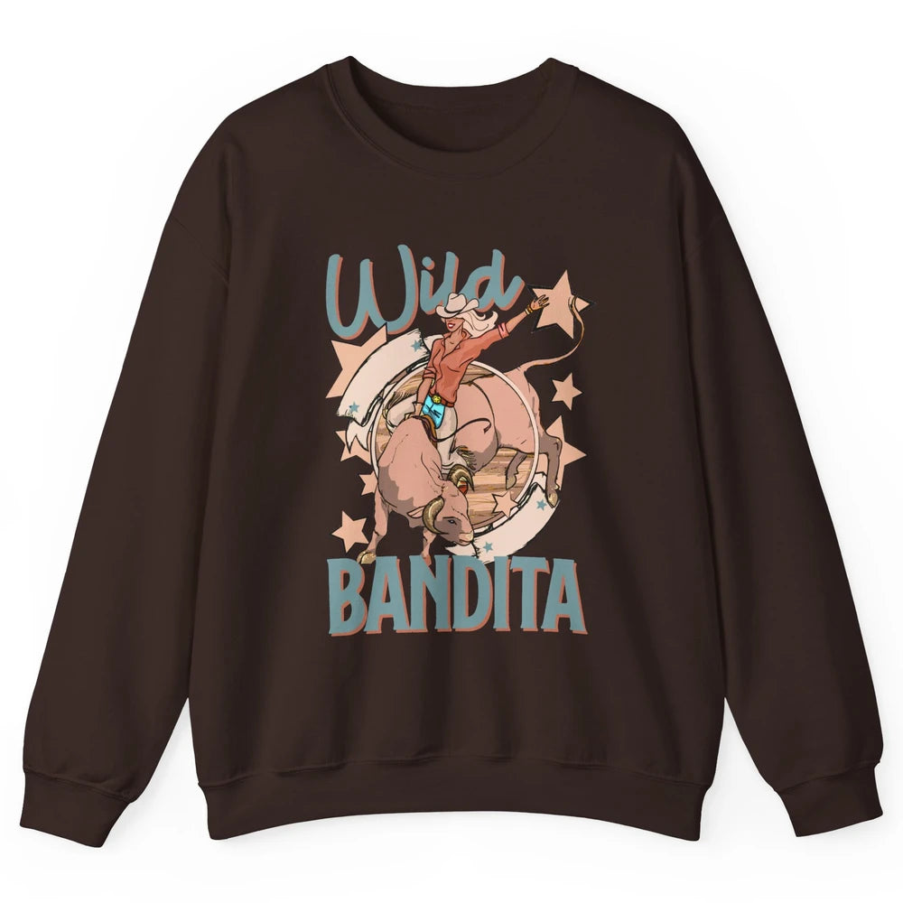 Retro Cowgirl Wild Bandita Western Country Cowboy Wild West Unisex Crewneck Sweatshirt