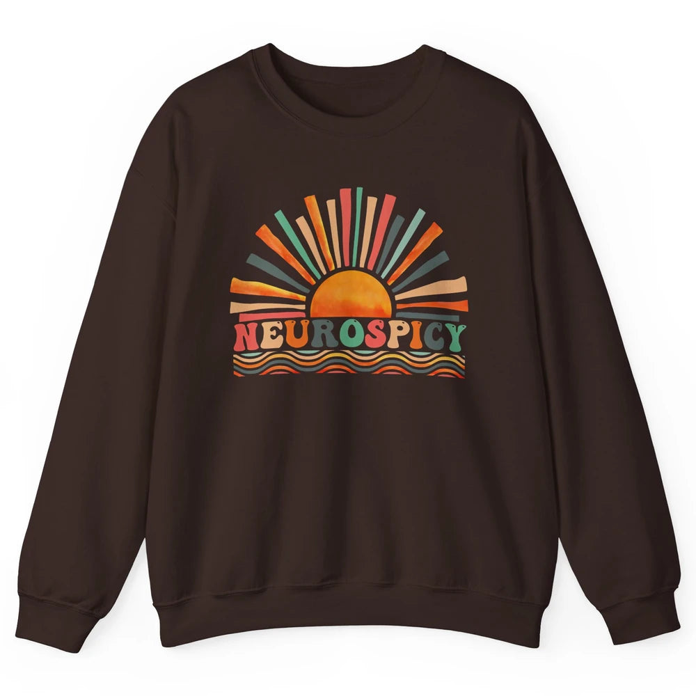 Retro Neurospicy Funny ADHD Neurodiversity Autism Awareness Unisex Crewneck Sweatshirt