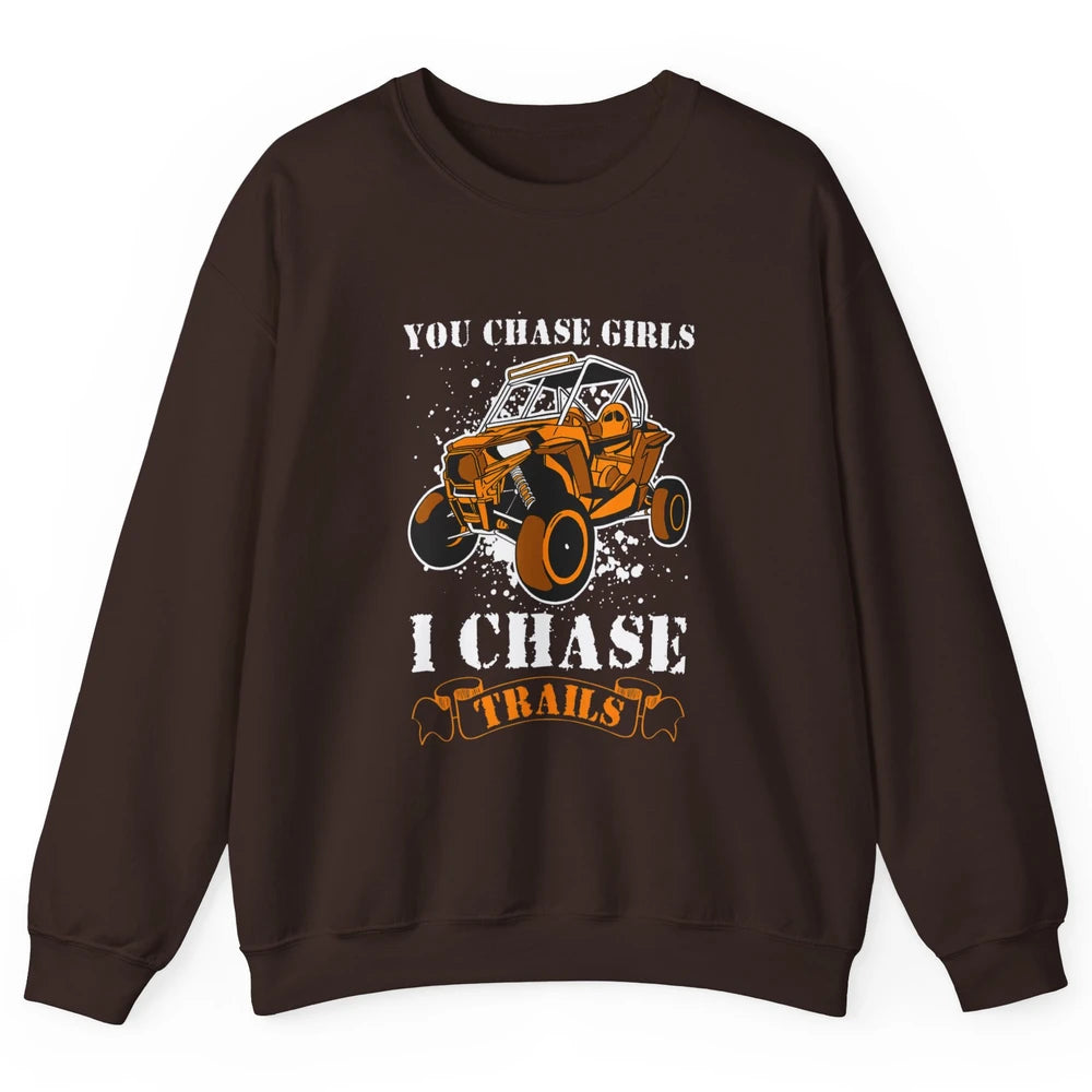 Retro Chase Trails Mud Rider Dirty UTV SXS Rider Offroad Unisex Crewneck Sweatshirt