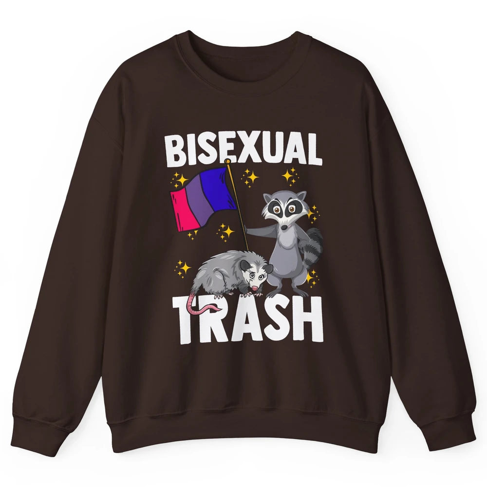 Raccoon LGBT Bisexual Trash Funny Flag Pride Animal Lovers Unisex Crewneck Sweatshirt