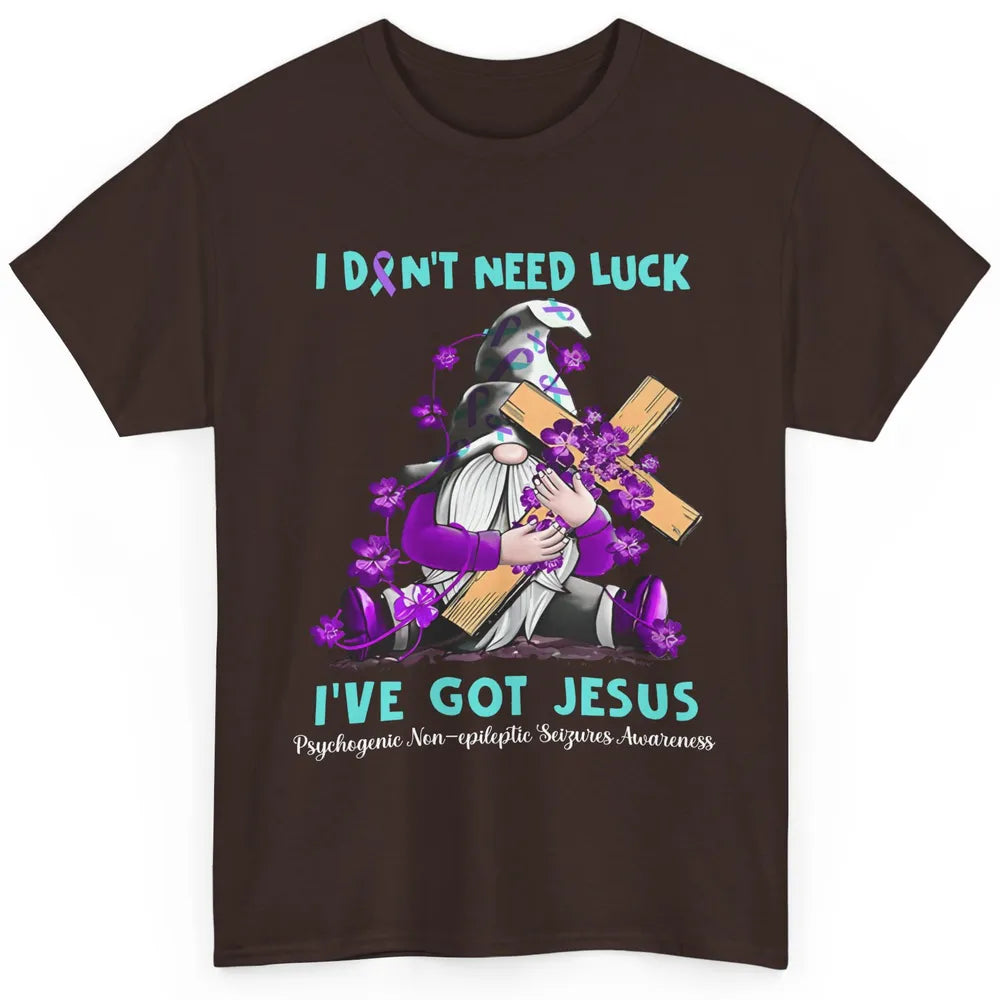 PNES Awareness Gnome I Don't Need Luck I've Got Jesus Faith Classic Unisex T-Shirt