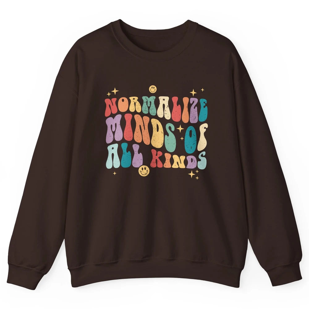 Retro Autism Normalize Minds Of All Kinds Neurodiversity Unisex Crewneck Sweatshirt