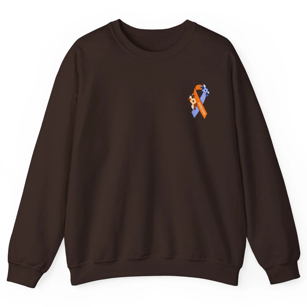 Psoriasis Awareness Floral Ribbon Rainbow Skin Diseases Unisex Crewneck Sweatshirt