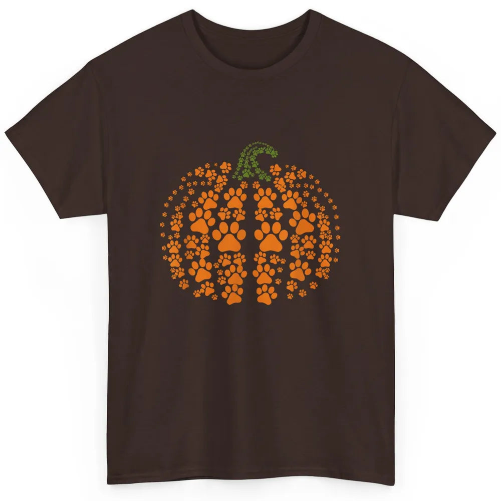 Pumpkin Dog Cat Paw Costume Happy Halloween Spooky Season Classic Unisex T-Shirt
