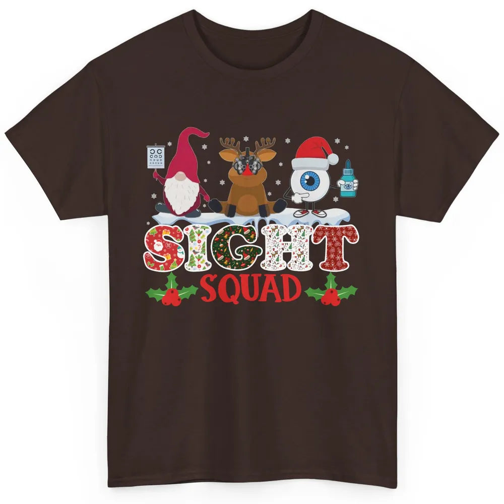 Optometrist Sight Squad Gnome Reindeer Optician Christmas Classic Unisex T-Shirt