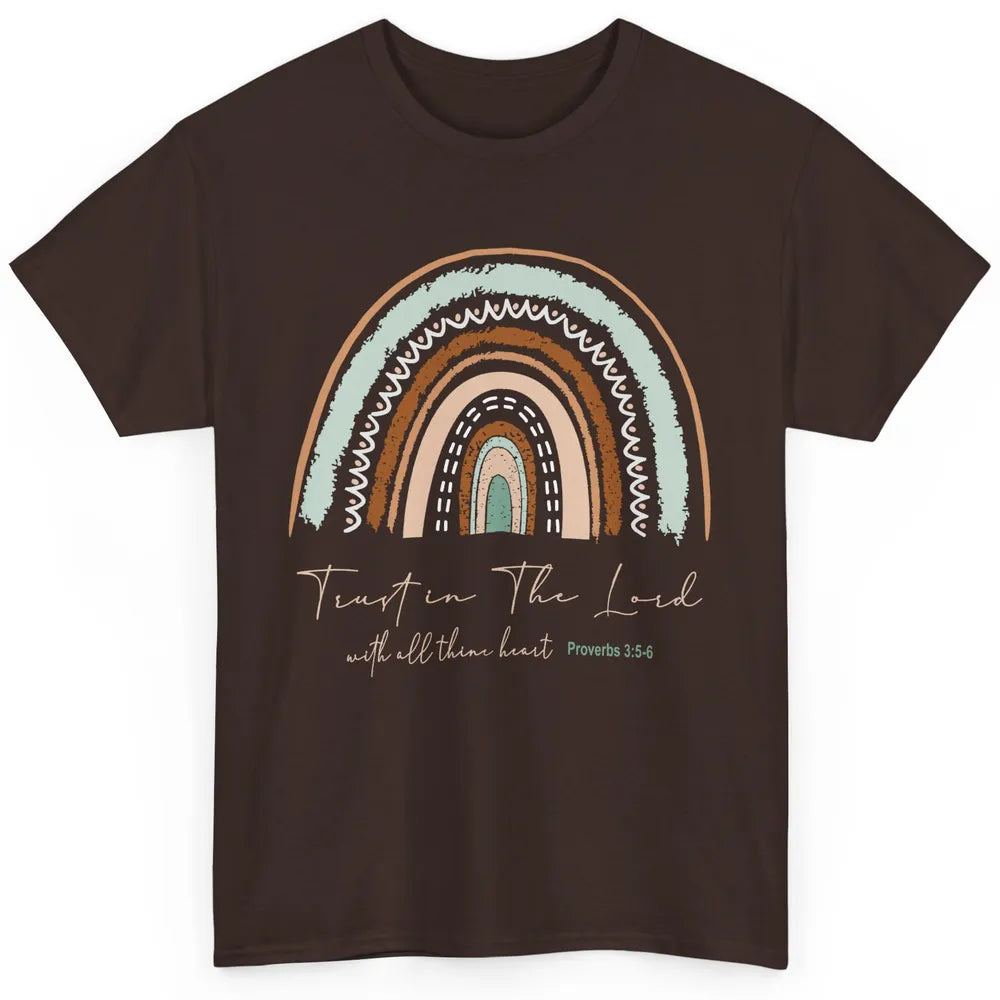 Rainbow Trust In The Lord With All Heart Christian Religious Classic Unisex T-Shirt