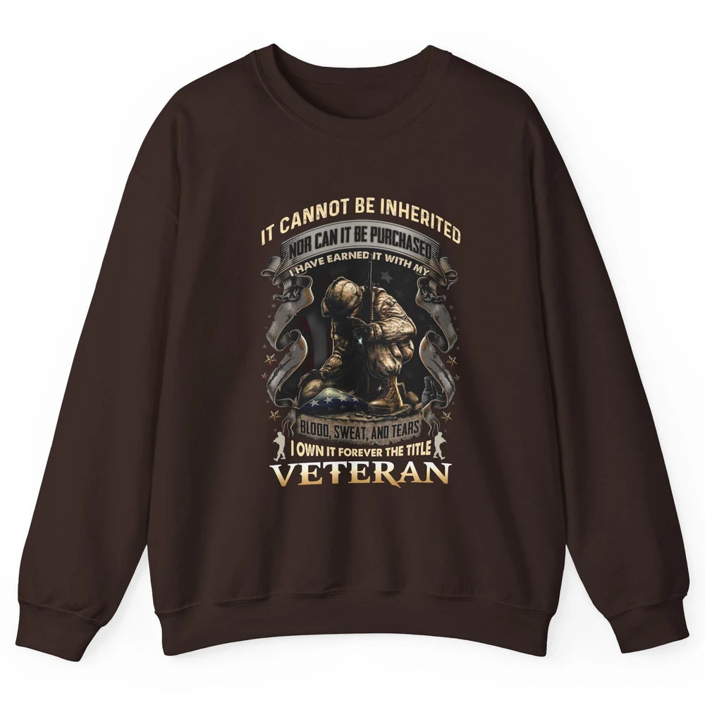 Proud American Veteran It Can't Be Heritated US Soldier Gift Unisex Crewneck Sweatshirt