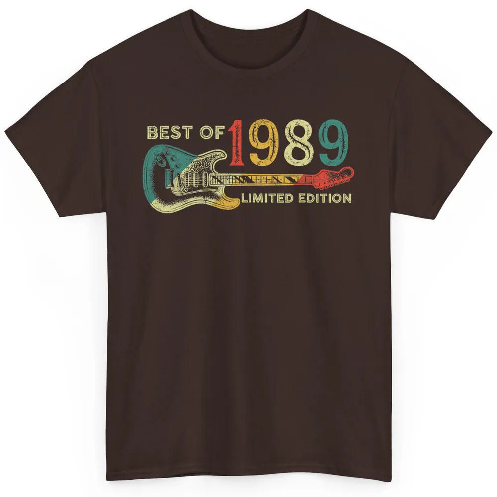 Retro 1989 Electric Guitar Birthday Guitarist Vintage 80s Classic Unisex T-Shirt
