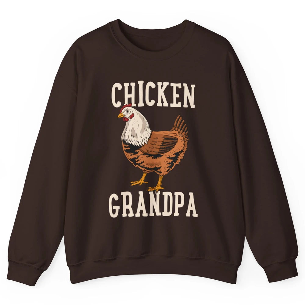 Retro Chicken Grandpa Funny Grandfather Vintage Farm Animal Unisex Crewneck Sweatshirt