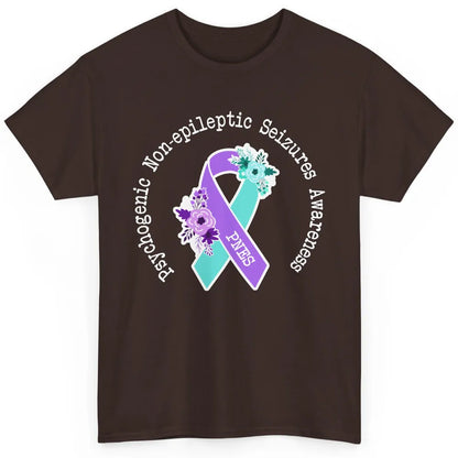 Psychogenic Non-epileptic Seizures PNES Purple Teal Ribbon Classic Unisex T-Shirt
