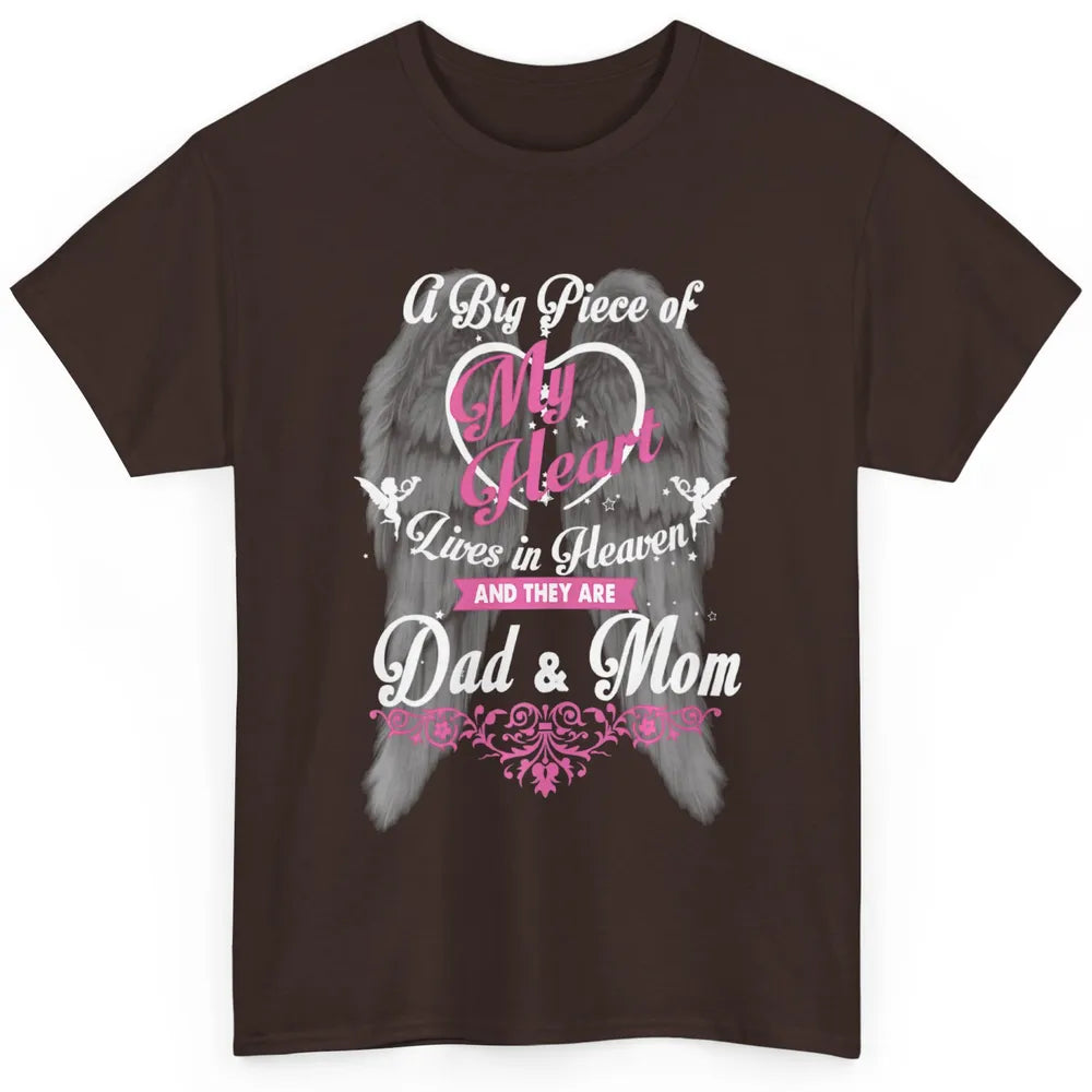 Parents Heaven Dad And Mom In Heaven Angel Wings Guardian Classic Unisex T-Shirt