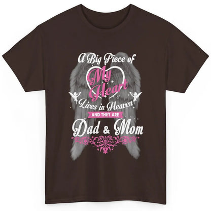 Parents Heaven Dad And Mom In Heaven Angel Wings Guardian Classic Unisex T-Shirt