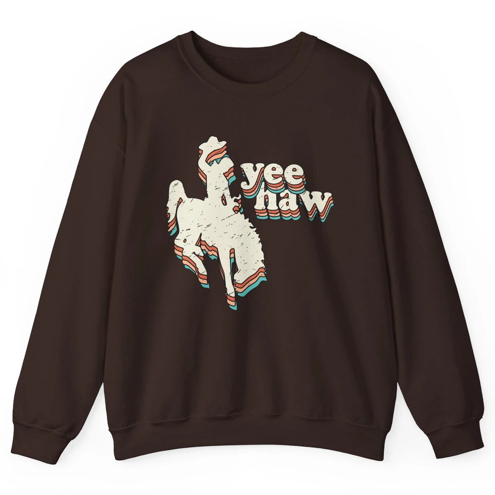 Retro Cowboy Yeehaw Western Country Cowgirls Horse Lovers Unisex Crewneck Sweatshirt