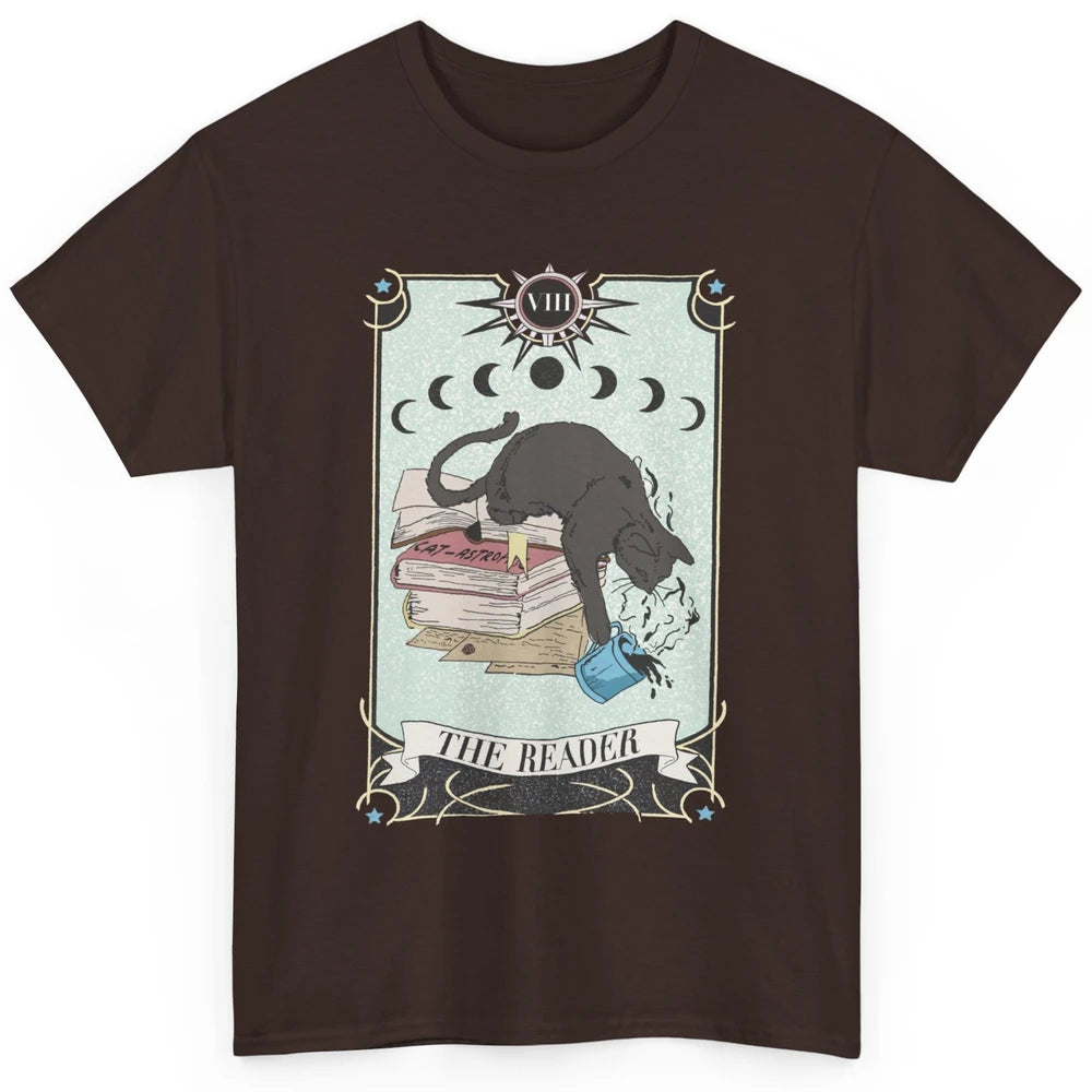 Retro Cat Books The Reader Tarot Card Halloween Reading Gift Classic Unisex T-Shirt
