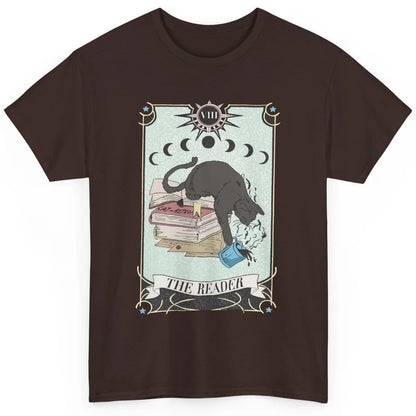 Retro Cat Books The Reader Tarot Card Halloween Reading Gift Classic Unisex T-Shirt