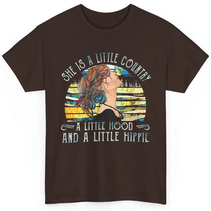 Retro Hippie Girl She's A Little Country A Little Hood Peace Classic Unisex T-Shirt