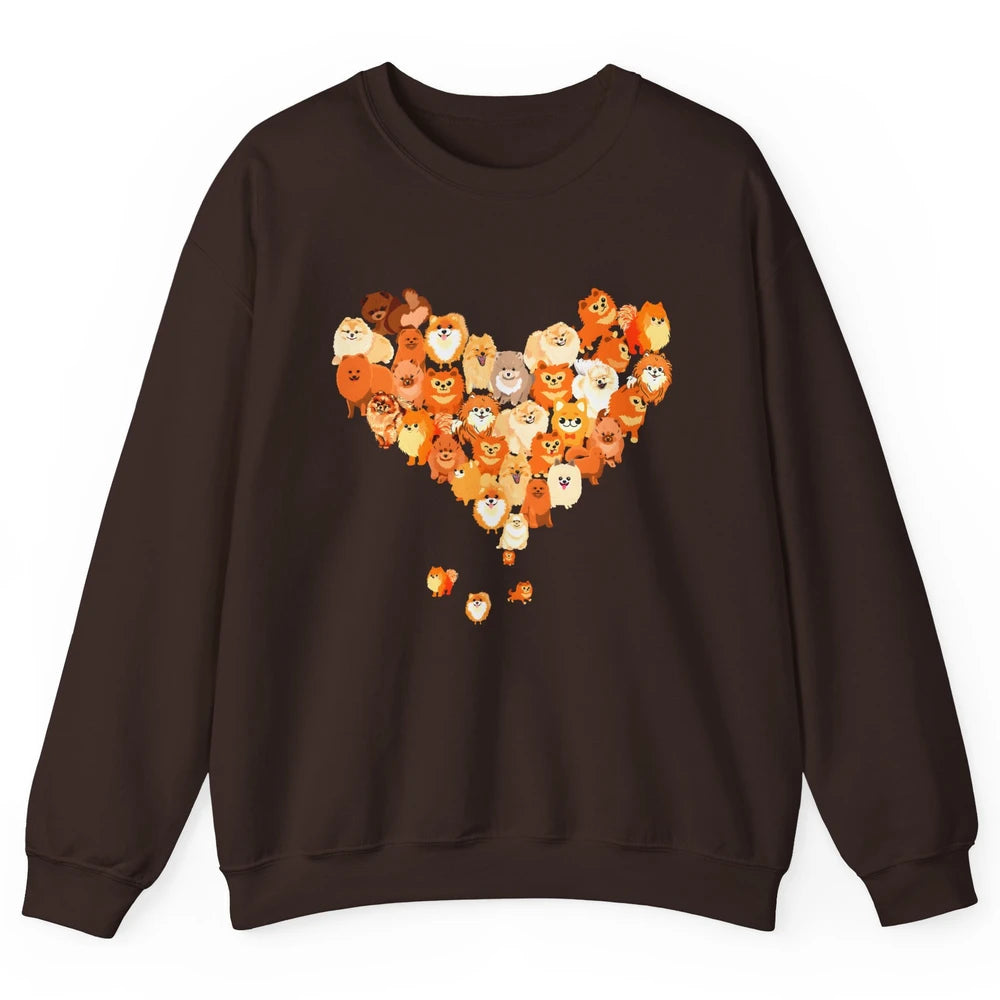 Pomeranian Heart Cute Pomeranian Dog Lovers Gift My Pet Love Unisex Crewneck Sweatshirt