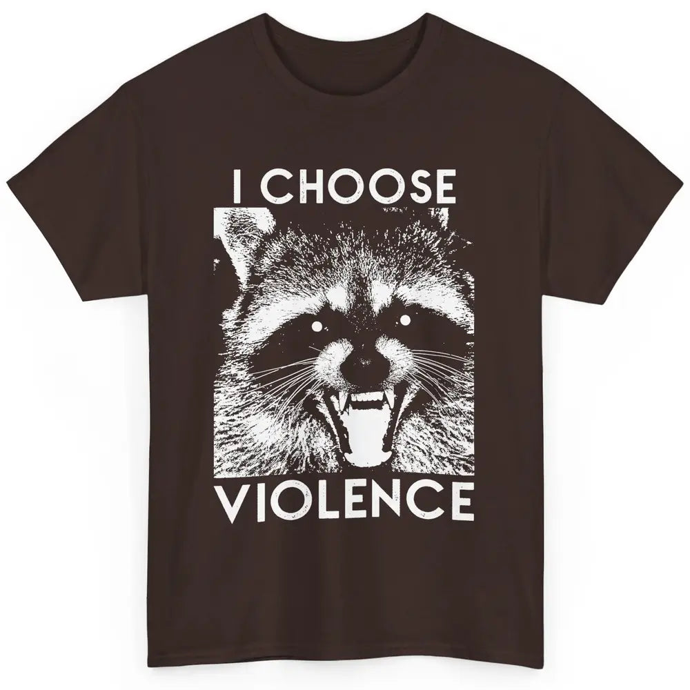 Funny Raccoon Disobey I Choose Violence Sarcastic Raccoon Classic Unisex T-Shirt