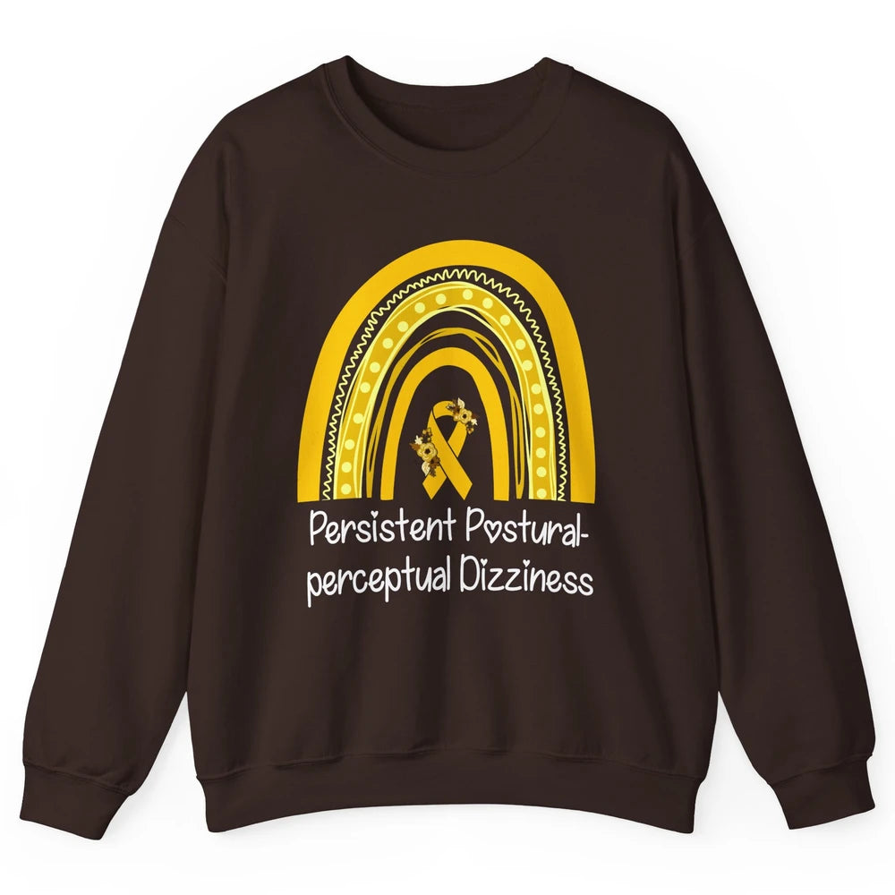 Persistent Postural-perceptual Dizziness PPPD Yellow Rainbow Unisex Crewneck Sweatshirt