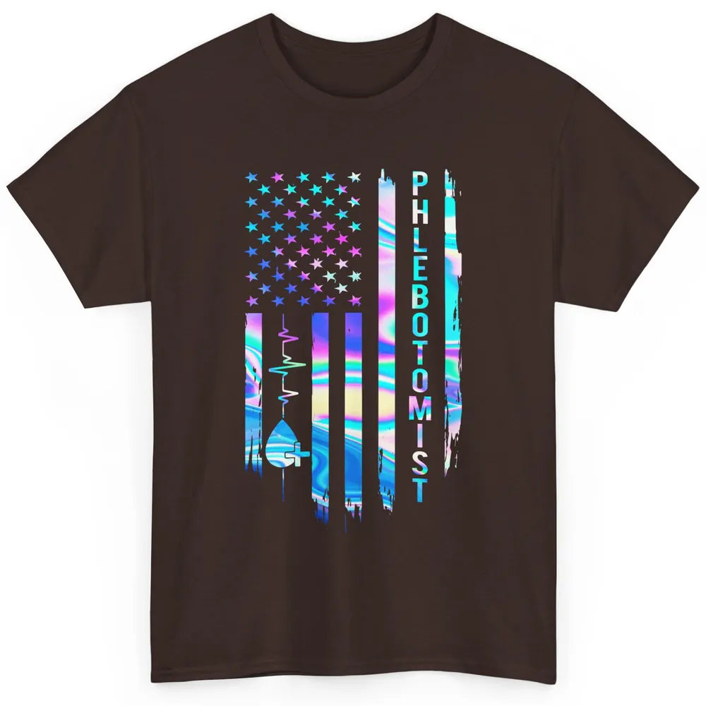 Phlebotomist Flag Blood Lab Vein Phlebotomy Life Nurse PT Classic Unisex T-Shirt