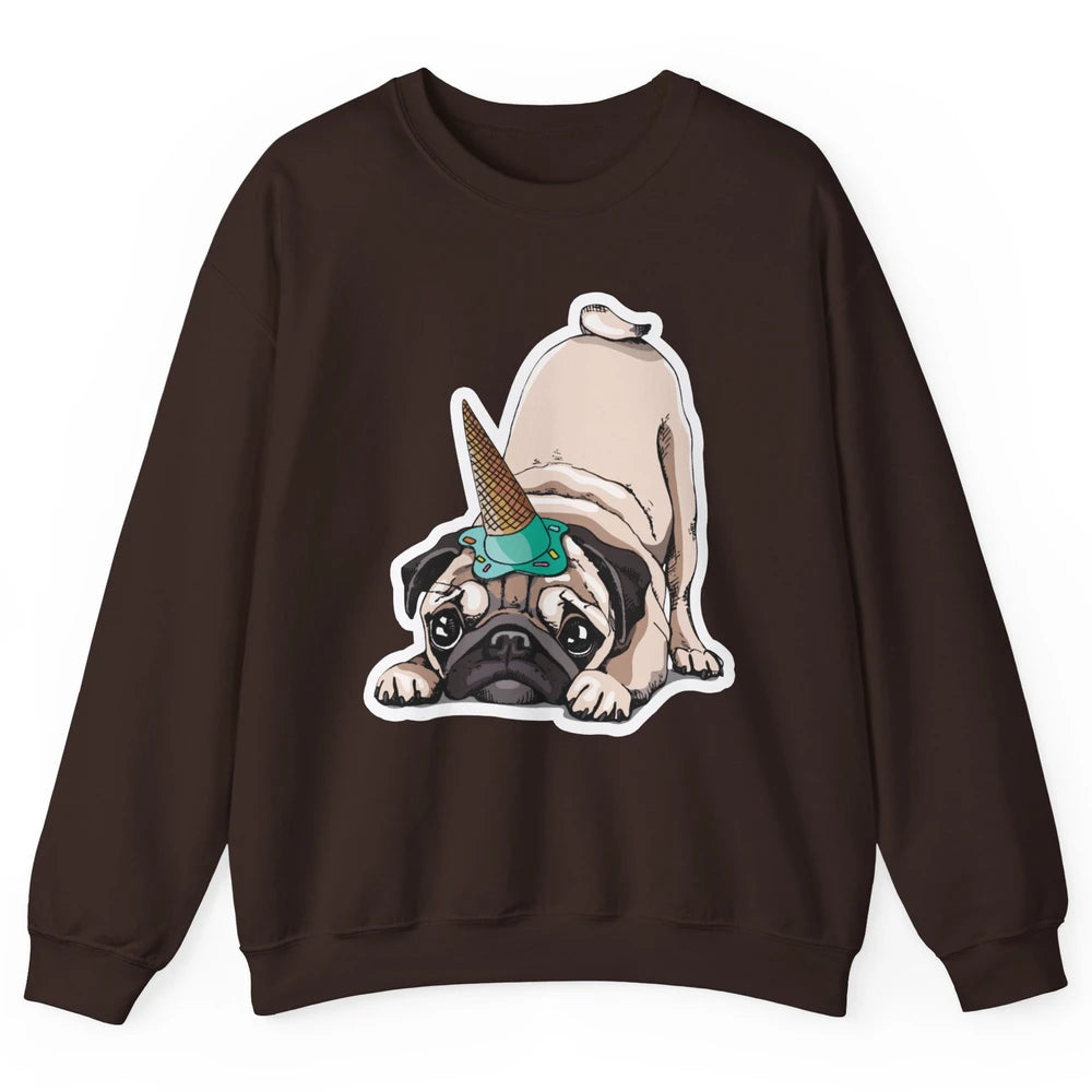 Puppy Pugs Funny Unicorn Pug Dog Lovers Gift Cute Pug Dog Unisex Crewneck Sweatshirt
