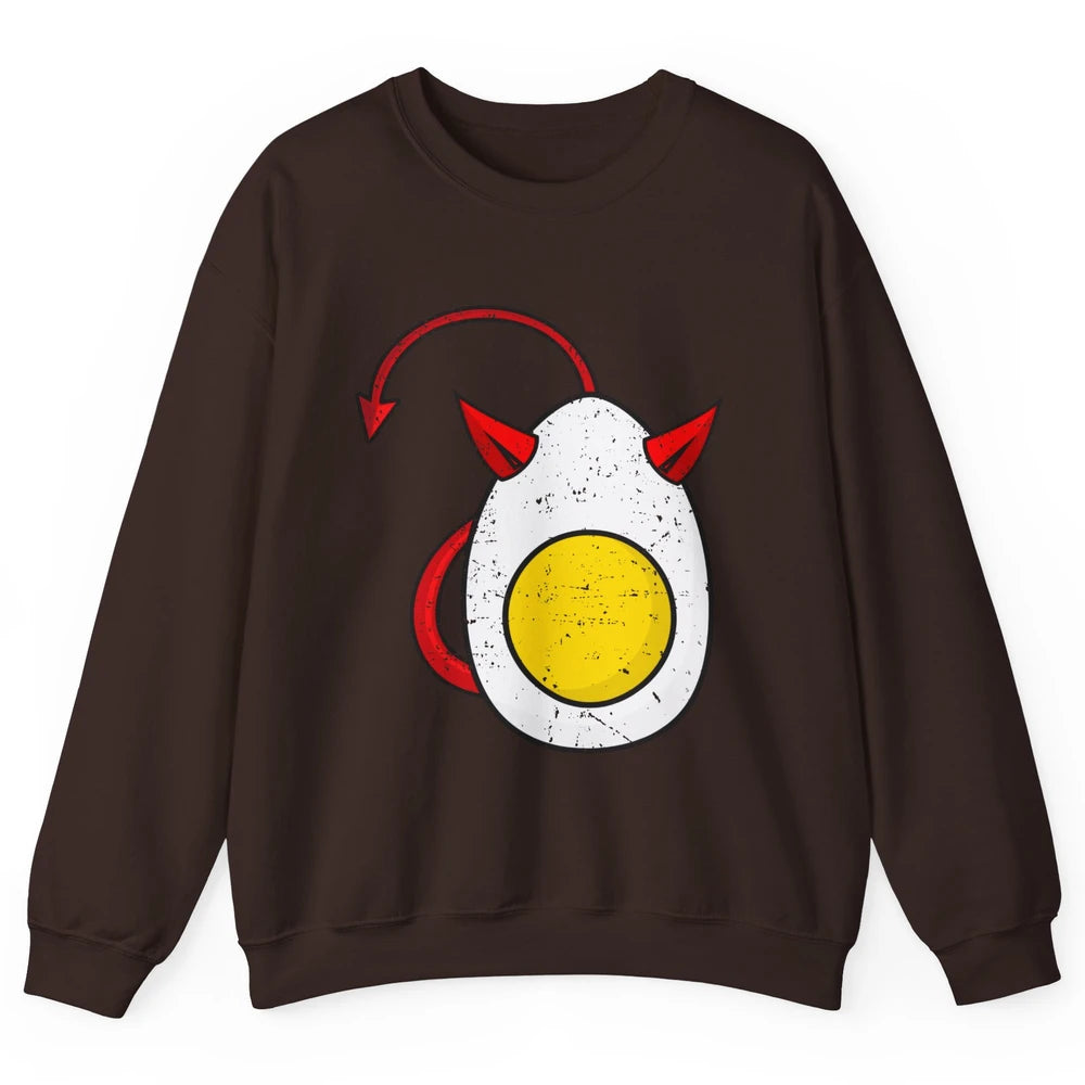 Retro Deviled Egg Funny Halloween Costume Men Women Kids Unisex Crewneck Sweatshirt