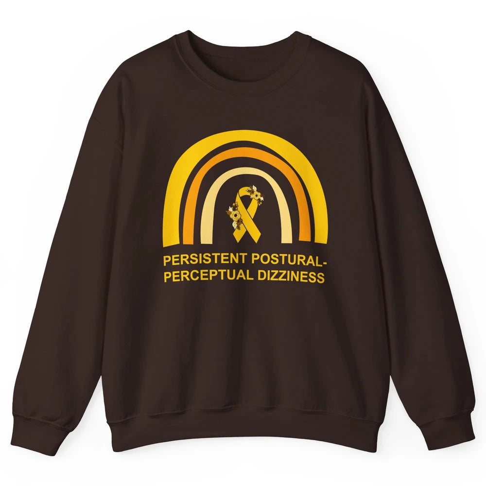 Persistent Postural-perceptual Dizziness PPPD Yellow Rainbow Unisex Crewneck Sweatshirt