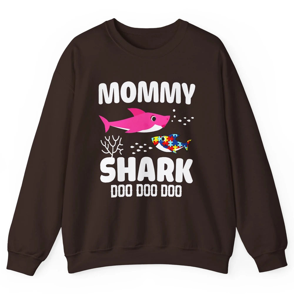 Mommy Shark Autism Shark Puzzle Autism Mom Autism Awareness Unisex Crewneck Sweatshirt