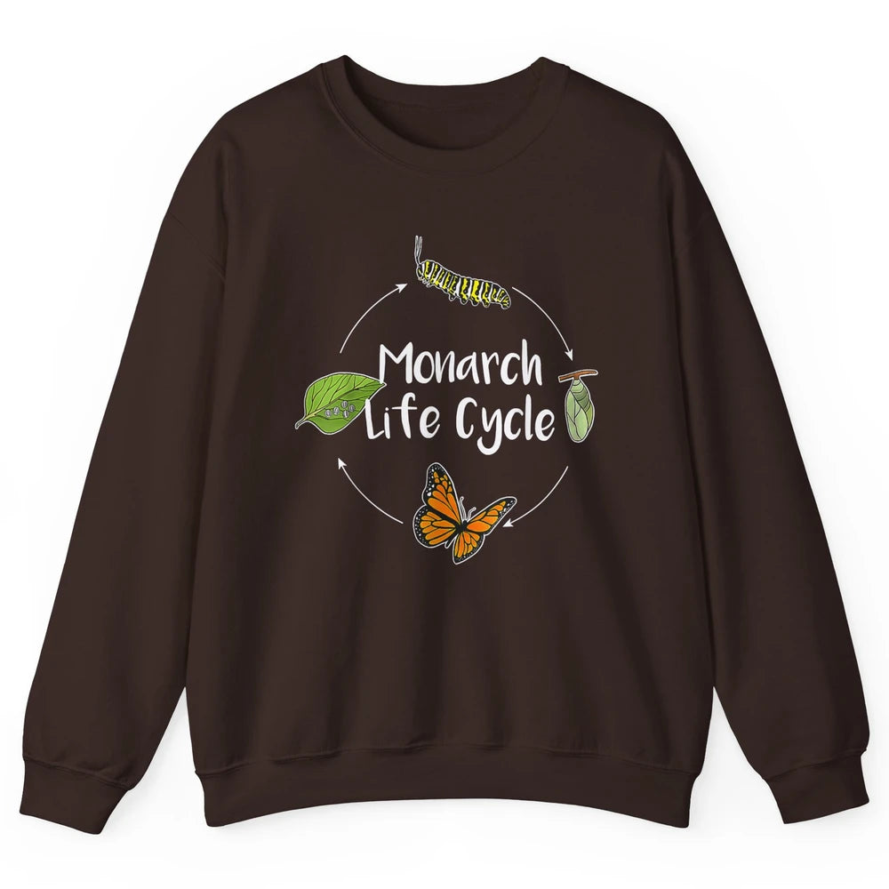 Monarch Life Cycle Cute Butterfly Caterpillar Humor Animal Unisex Crewneck Sweatshirt