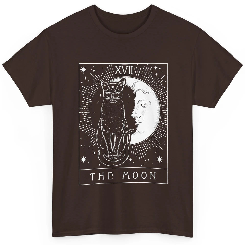Retro Halloween Gothic Cat The Moon Tarot Card Witchcraft Classic Unisex T-Shirt