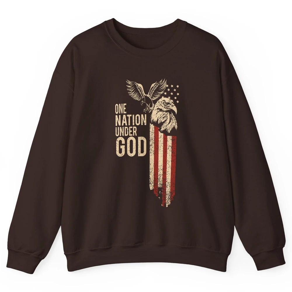 One Nation Under God Flag 4th Of July Independence Patriotic Unisex Crewneck Sweatshirt