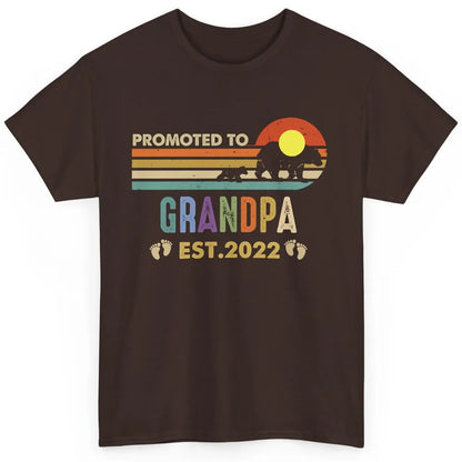 Retro Bear Sunset Promoted To Grandpa Est 2022 Grandpa Gift Classic Unisex T-Shirt