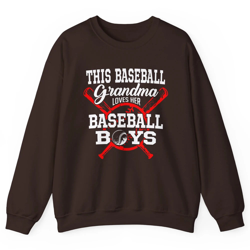 Baseball Grandma Loves Her Baseball Boys Proud Baseball Nana Unisex Crewneck Sweatshirt